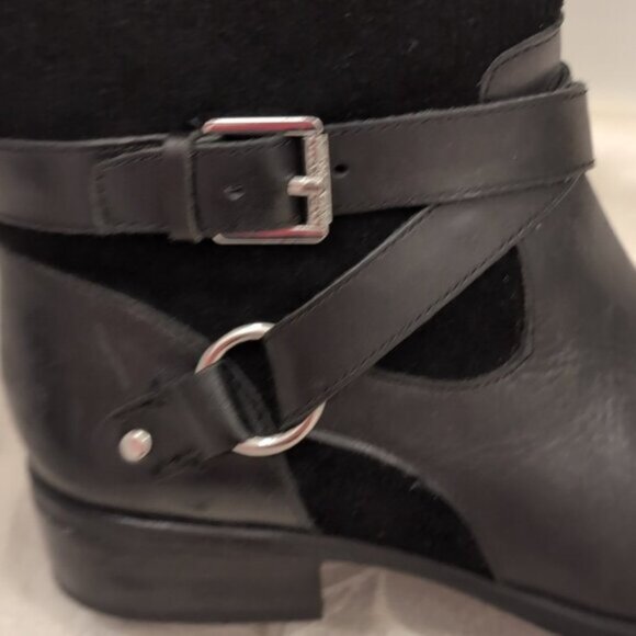 Ralph Lauren Black Leather Makaila Ankle Boots 6.5B - Picture 5 of 9